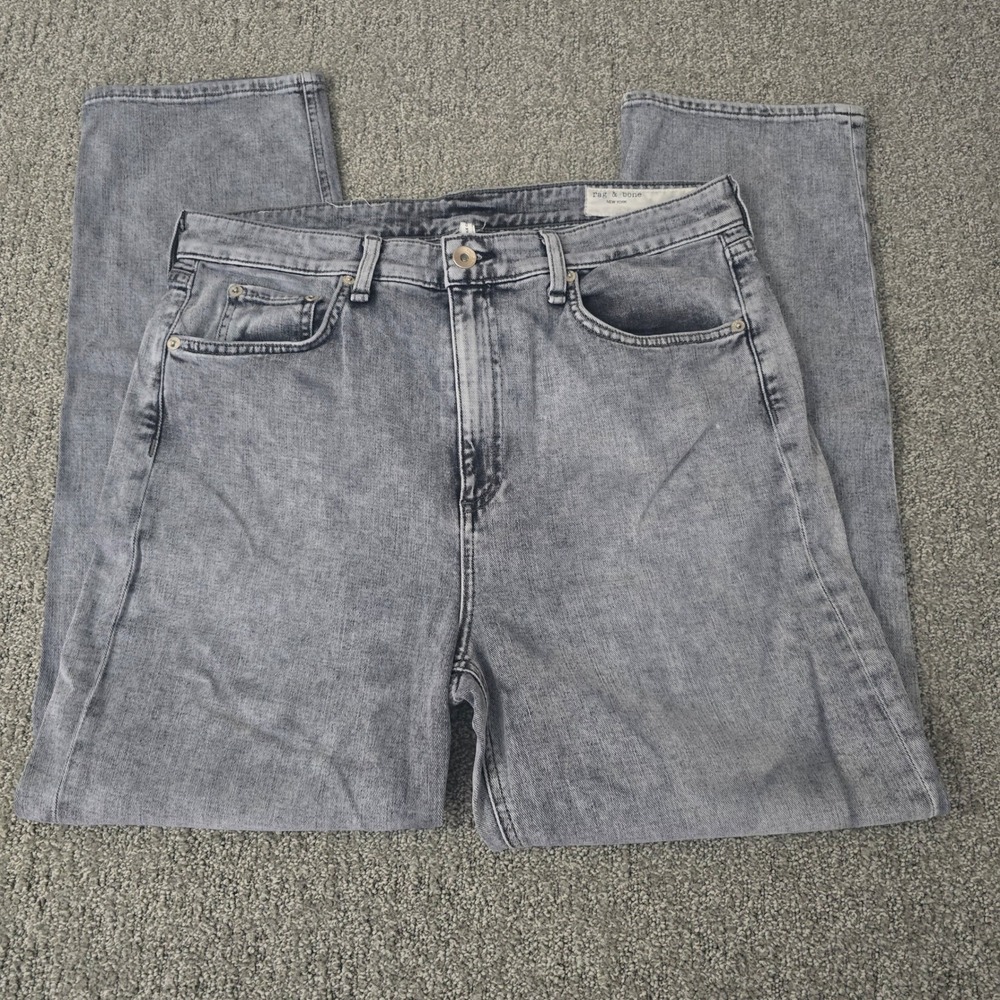 Rag‎ & Bone Nina High Rise Ankle Cigarette Jeans Womens 32 Gray Denim